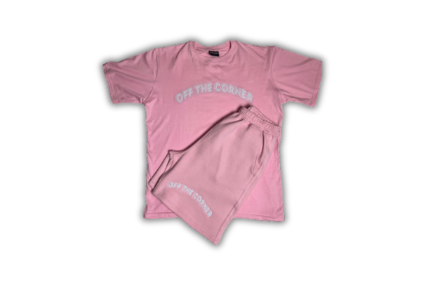 Soft Pink Chenille T-Shirt & Shorts