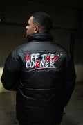 Black & Blood Red Notorious OG' Fitted Puffer