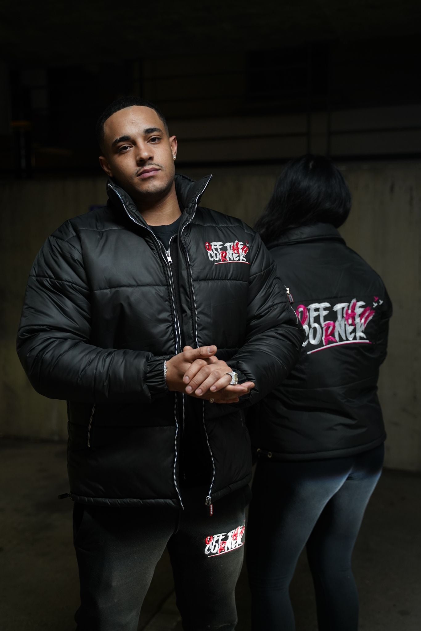 Black & Blood Red Notorious OG' Fitted Puffer