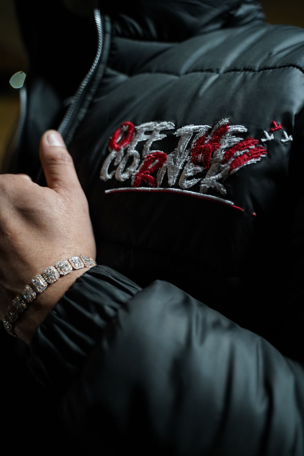 Black & Blood Red Notorious OG' Fitted Puffer