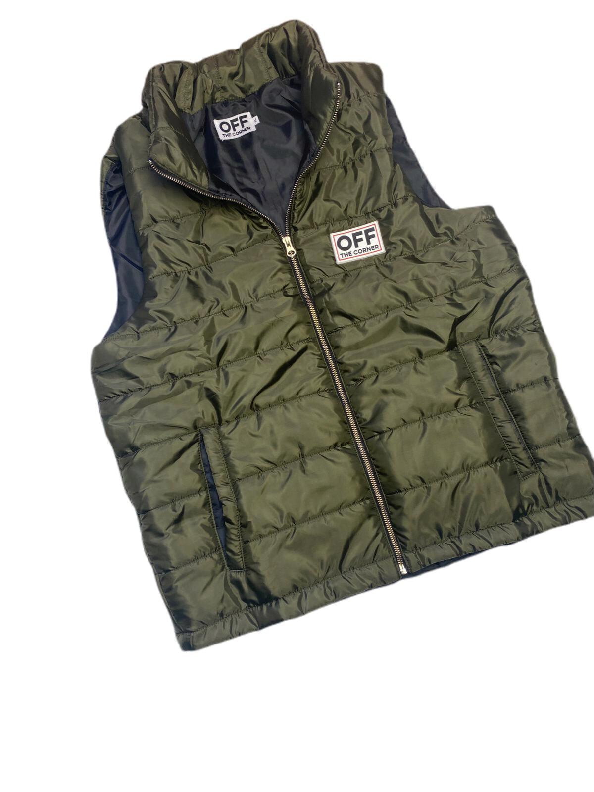 Straight Drop Khaki Gilet